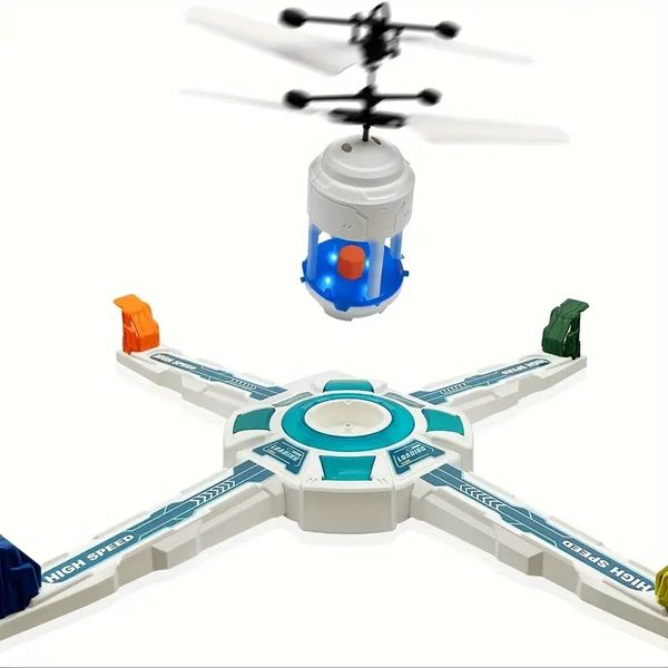 Juguetes Drone Volador Mágico con Luces, Mini Juguete OVNI Adecuado para Competencia Multijugador Interior Al Aire Libre Navidad Cumpleaños Catapulta Drone