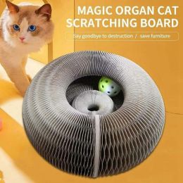 Toys Magic Organ Cat Crasting Board Cat Toy with Bell Cat Grinding Claw Cat Climbing Frame Magic Organ Pet Cat Play Scratch Toy