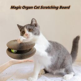 Toys Magic Organ Cat Scratch Board Corruot Paper Magic Organ Fracles Poldable Pet Supplies Tasing Cat Cat Stick Toy Turntable Grinder