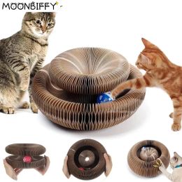 Speelgoed Magisch Orgel Kat Speelgoed Katten Scratcher Krasplank Ronde Golfkarton Krabpaal Speelgoed voor Katten Slijpen Klauw Kat Accessoires