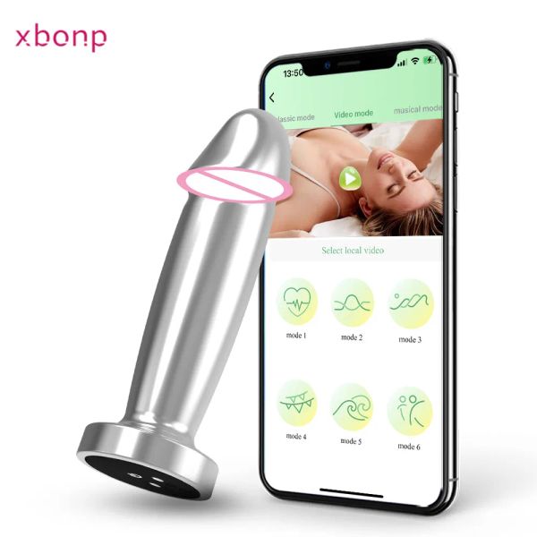 Jouets Métal App Anal Plug Vibrateur Sans Fil Bluetooth Télécommande Butt Plug Masseur Anal Entraîneur Sex Toys pour Femmes Hommes Adultes Meilleure qualité