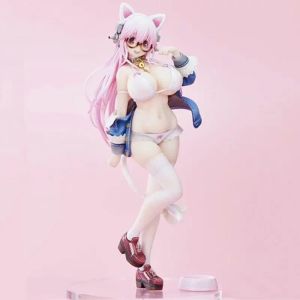 Toys Miniatures Toys Native Beautiful Girl Series Super Sonico White Cat 1/6 PVC 27cm Figure Action Fille fille Sexy Collection Modèle