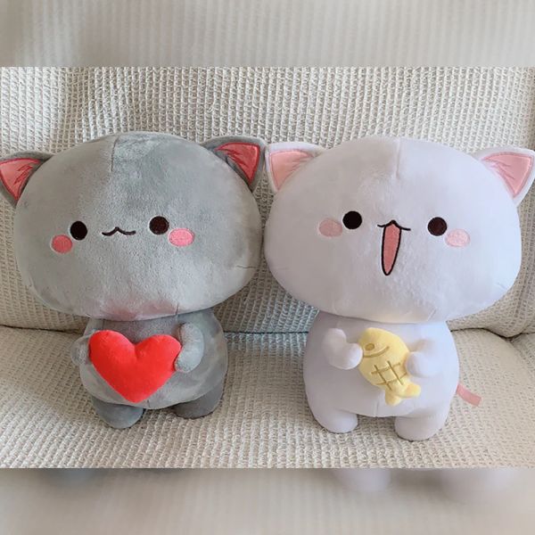 Toys mitao chat kawaii chats couchés couple en peluche poupée en peluche toys farcis mignon poupées animales oreiller coussin doux coussin d'anniversaire