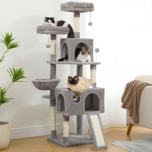 Toys Livraison gratuite Arbre de chat à plusieurs niveaux pour chats avec perche confortable Cat d'escalade de chat stable Chat Board Board Toys Graybeige