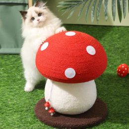 Jouets champignon chat grattoir Sisal corde champignon chaton arbre avec Dangle Mini champignon chat jouets mignon chaton grattoir jouet d'entraînement pour animaux de compagnie