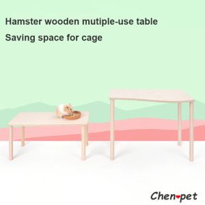 Jouets Table en bois naturel pour petite Cage pour animaux de compagnie, jouet en bois pour Hamster, gain de place pour petits animaux, fournitures pour Chinchillas