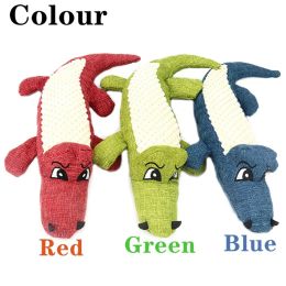 Jouets Nouveau chien jouets en peluche résistant aux morsures lin pour animaux de compagnie molaires dents nettoyage chien jouets accessoires pour animaux de compagnie Simulation Crocodile sonnant chien jouet