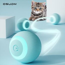 Toys Osudm Smart Cat Toys Automatic Rolling Ball Training Tyt Typec Charge Auto-moving Interactive Ball For Kitten Pet Supplies