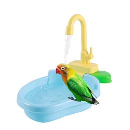 Toys Perrot Bath Bird Shower Bathtub Toys Automatic Parrots Panking Pish avec robinet Piscines Pet Feeder Playset Playset