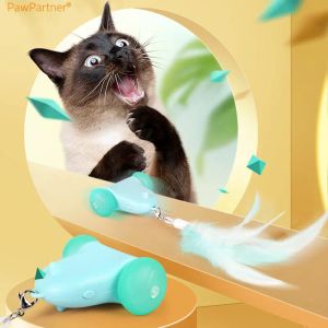 PawPartner – jouets pour chats, course électrique, chasse automatique, souris interactive pour chats d'intérieur, souris intelligentes, lumières LED, chargement USB