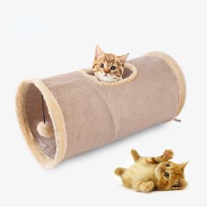 Toys Pet Cat Channe en peluche Tunnel pliable Tunnel Pouet éducatif Toy Hiver Winter Interactive Toys for Cat Supplies