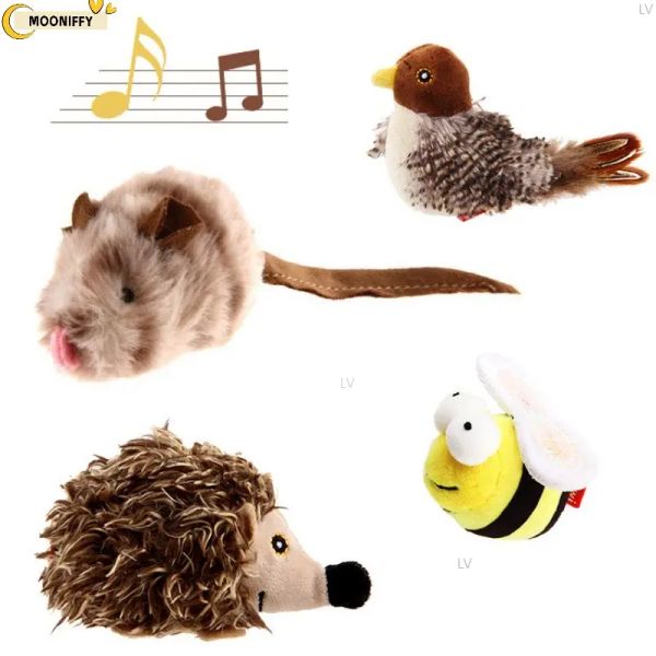 Toys Pet Cat Toy Sparrow Insectes Mouse en forme de simulation d'oiseau en forme de jouet pelu