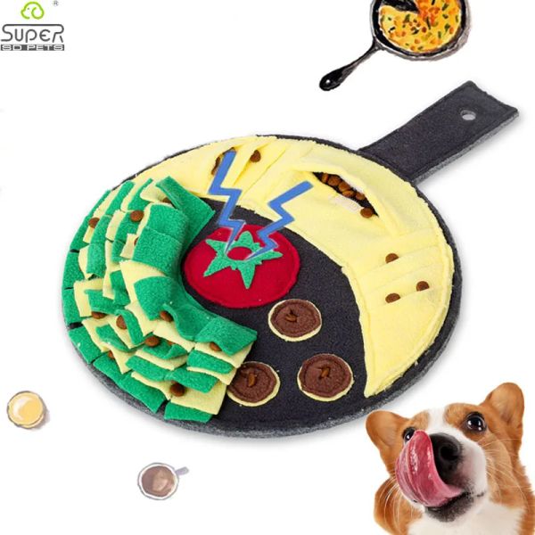 Juguetes para mascotas, tapete de juguete para olfatear perros, plato de tazón para perros, rompecabezas, alimentador, juguetes que aumentan el Iq, entrenamiento interactivo de felpa chirriante