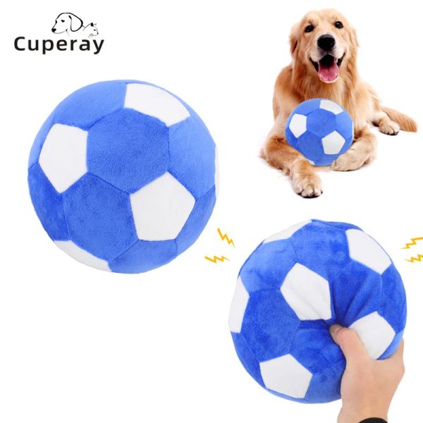 Juguetes para mascotas, juguete de fútbol para masticar perros, sonido chirriante, suave, resistente a mordeduras, forma de bola, juego de entrenamiento interactivo para perros grandes, suministros para perros