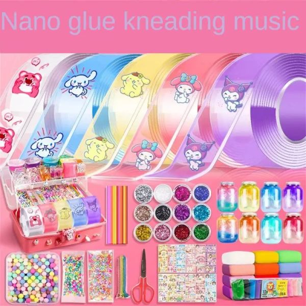 Toys Pet Nano Glue Kiceding Music Bulle Bubble Ensemble complet de Nano Tape Doublesided Coller Bulle Bubble Discompression Toy Sticker