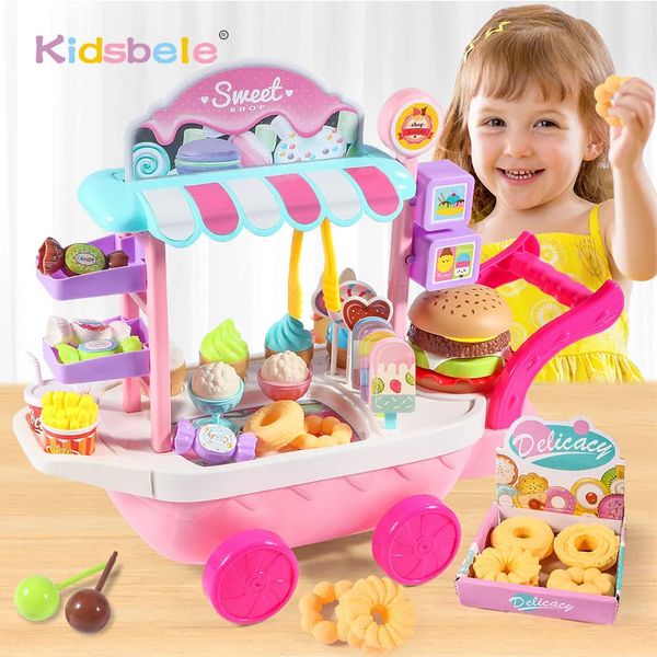 Jouets semblant jouer ensemble Mini glace bonbons chariot panier maison éducatif voiture camion cerveau jeu enfants 240301