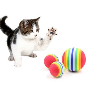 Toys Rainbow Balls Cat Toy Interactive Cat Scratcher Ball Foam Ball Funny Pet Toys for Cat Fidget Teeth Grinding Chew Toys for Cat Kitten