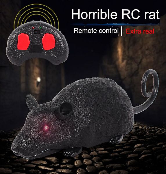 Toys RC Mouse High Simulated Orribile Spaventoso LED Topi Divertente Tricky Giocando Mouse Rat Toy per Bambini