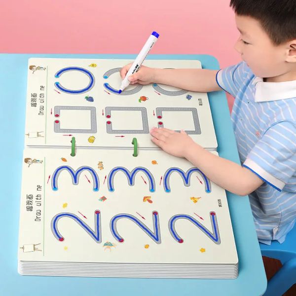 Toys Copybook reutilizable para caligrafía Aprenda Pintura del alfabeto Matemáticas Matemáticas Niños de práctica de escritura a mano Montessori Toys