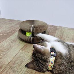 Speelgoed ronde katten krabbord met speelgoedbel kitten speelgoed orgel vouwen golfkat nest katbenodigdheden magie orgel kat krasbord