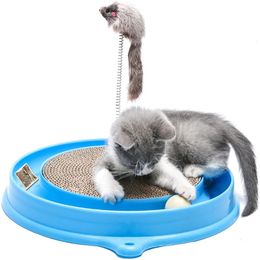 Speelgoed ronde golfbord met rol katten met kogelmuis grappige kat schijf speelgoed katten plagen plaat kitten krassen speelgoed huisdieren benodigdheden