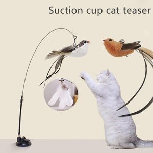 Toys Simulation Bird Interactive Cat jouet avec souffle à souffle drôle de plume drôle de chat de chat jouet chaton jeu Chase Wand Toy Cat Supplies