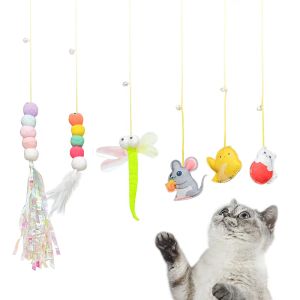 Speelgoedsimulatie Caterpillar Cat Toy Cat Scratch touw muis grappige selfhey interactief speelgoed intrekbare hangende deur type huisdierbenodigdheden