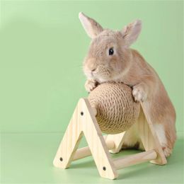 Jouets petit Animal jouet à mâcher lapin jouet à gratter boule de chanvre Sisal petit Animal meulage griffoir jouet Hamster Cage meubles