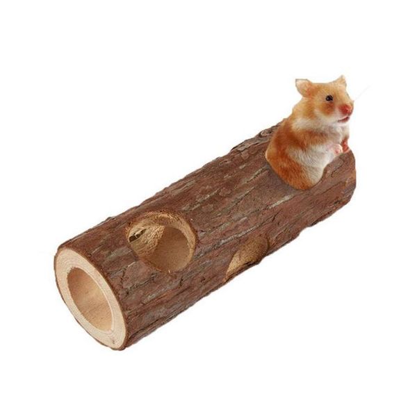 Juguetes Juguete para mascotas pequeñas Agujero de árbol Hámster Conejo Conejillo de indias Loro Molar Rama de cedro Suministros para mascotas de madera Juguete Madera natural 15 cm 20 cm de largo