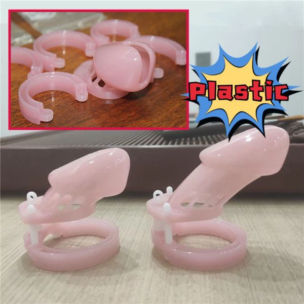 Toys Cage en plastique de l'appareil petit / standard avec 5 bagues de taille Numéro de verrouillage en laiton Tags sex toys CB6000 A153