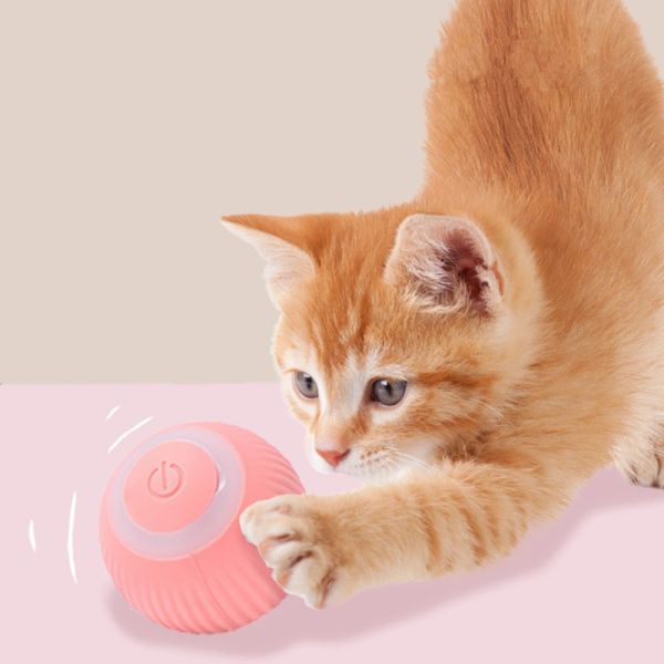 Toys Smart Cat Toy, Typec Rechargeable 360 ° Self Auto Rotation Interactive Cat Toys Ball avec lumière LED pour chats chaton de chiot