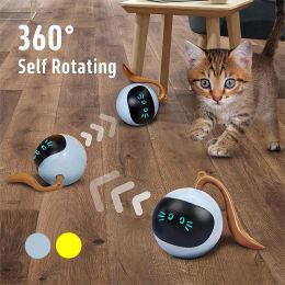 Juguetes Gato elegante juguete USB pelota para gatos juguetes para gatos perros recargable autogiratorio interior gatito pelota electrónica juguetes accesorios para gatos