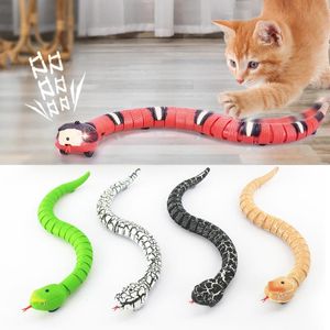 Toys Smart Sensing Snake Cat Elektrisch interactief speelgoed voor CATS USB -oplaadkataccessoires voor honden Pet Game Toy Rammles Kid Gift