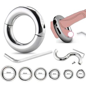 Jouets en acier inoxydable anneau boule civière retard durable anneau en métal érotique Sex Shop Scrotum anneaux de retenue jouets sexuels pour hommes