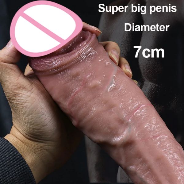 Godemiché réaliste en peau Super réelle, doux et Flexible, énorme avec ventouse, jouets sexuels pour adultes pour femmes, Masturbation, bite anale