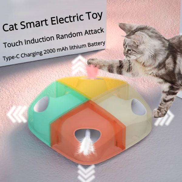 Toys Tanu Nouveau jouet de chat électrique chat magique boîte magique interactive Toon Cat Stick Touet AI Bionic Intelligent Induction USB Charging Toy