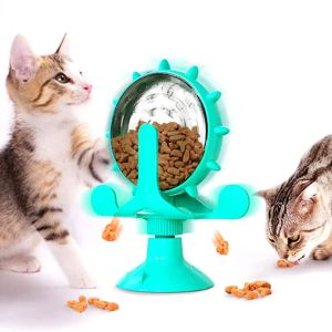 Toys Turtntable Fuasing Food Cat Toy Training Ball Exercice IQ Cat Feeder chaton jouet Pet Toy Cat Food Feeder Ball Pet Produits