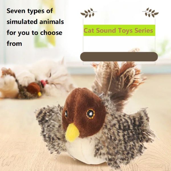 Toys Vealind Vocal Cat Toys Series Simulation naturelle Multippécies Proies souris oiseaux Self Hi Kitty Toy