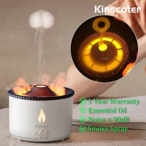 Difusor de Aroma de llama volcánica, aceite esencial, humidificador de aire portátil Usb de 360ml con anillo, lámpara de luz nocturna, fragancia