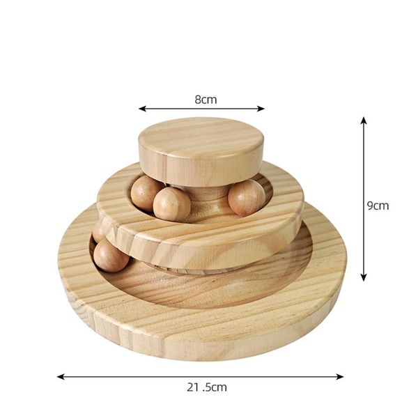 Toys Wood Cat jouet en bois Turnet Rolling Ball à trois morsures Cat Résistant Cat Pet Pet Interactive Toy Cat Threelleer Turnerable Nouveau