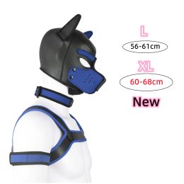 Toys XL Puppy Cospy Cosplay Kit de masque de capuche fétiche néoprène avec sangle à poitrine