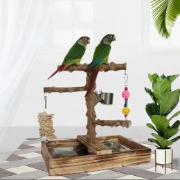 Jouets YOUZI perroquet jeux en bois support perche échelle d'escalade multifonctionnelle jouet Cage à oiseaux accessoires pour soulager l'ennui