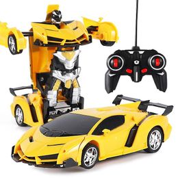 Remboursement des dégâts 2in1 RC Car Sports Car Transformation Robots Modèles Contrôle de la télécommande Déformation de la télécommande RC Combattre Toy cadeau pour enfants11