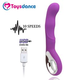 Toysdance 10 Modi Siliconen Gspot Vibrator Voor Vrouwen Usb Oplaadbare Krachtige Wand Massager Adult Sex Toy Orgasme Dildo Vibe Y1907639194