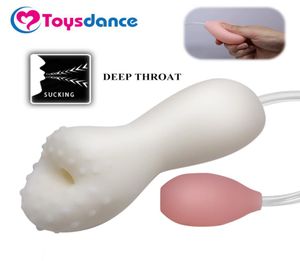 Toysdance Orale seks Mannelijke Masturbator Deep Throat Zuigen Rubber Met zuigpomp Blow Job Stimulator Pocket Kut Volwassen seksspeeltjes Y5686771