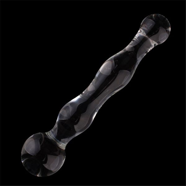 Toysdance produits sexuels pour femmes Double tête cristal verre gode adulte Anal jouets sexuels érotiques godemichet Anal perles anales lisses q4201