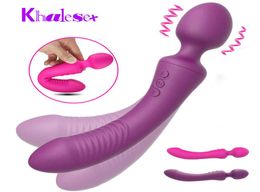 Toysoft potente varita de varita AV para mujeres 20 velocidad dual dildo vibrador masajeador sexo clítoris vagina anus estimular q05082001663