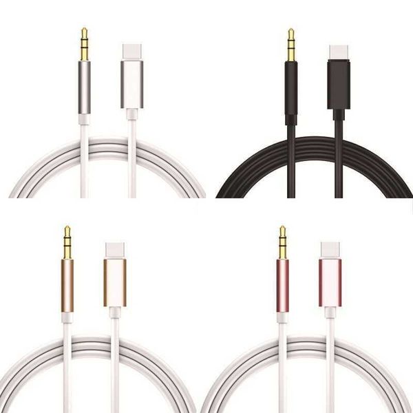 Cable de audio digital Tpe-C para coche, par tipo C, cable adaptador de conexión de audio AUX de 3,5mm para coche