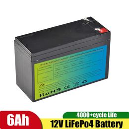 Batería recargable TPO 12V 6Ah LiFePo4, fosfato de hierro y litio 4S 12,8 V 24V, batería LiFePo para chico, Scooter, Motor de barco