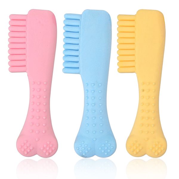 Peigne à os en mousse TPR pour chien, jouets à mâcher, en caoutchouc Non toxique, pour chaton, petit chien, nettoyage des dents, jeu interactif, fournitures pour animaux de compagnie, MJ1195